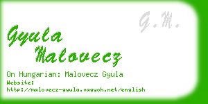 gyula malovecz business card